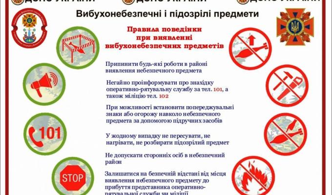 Правила поводження з вибухонебезпечними предметами! Правила поводження з вибухонебезпечними предметами!