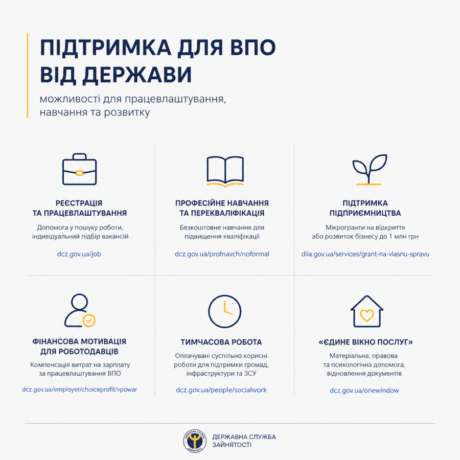 Державна програми підтримки для ВПО 