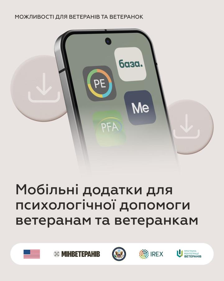 Мобільні додатки для психологічної допомоги ветеранам і ветеранкам