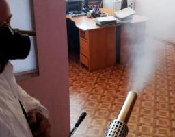 В будівлі Попаснянської райдержадміністрації було проведено тестову дезінфекцію