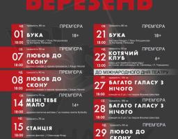 вистави березня 