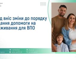 Зміни до Порядку надання допомоги на проживання ВПО